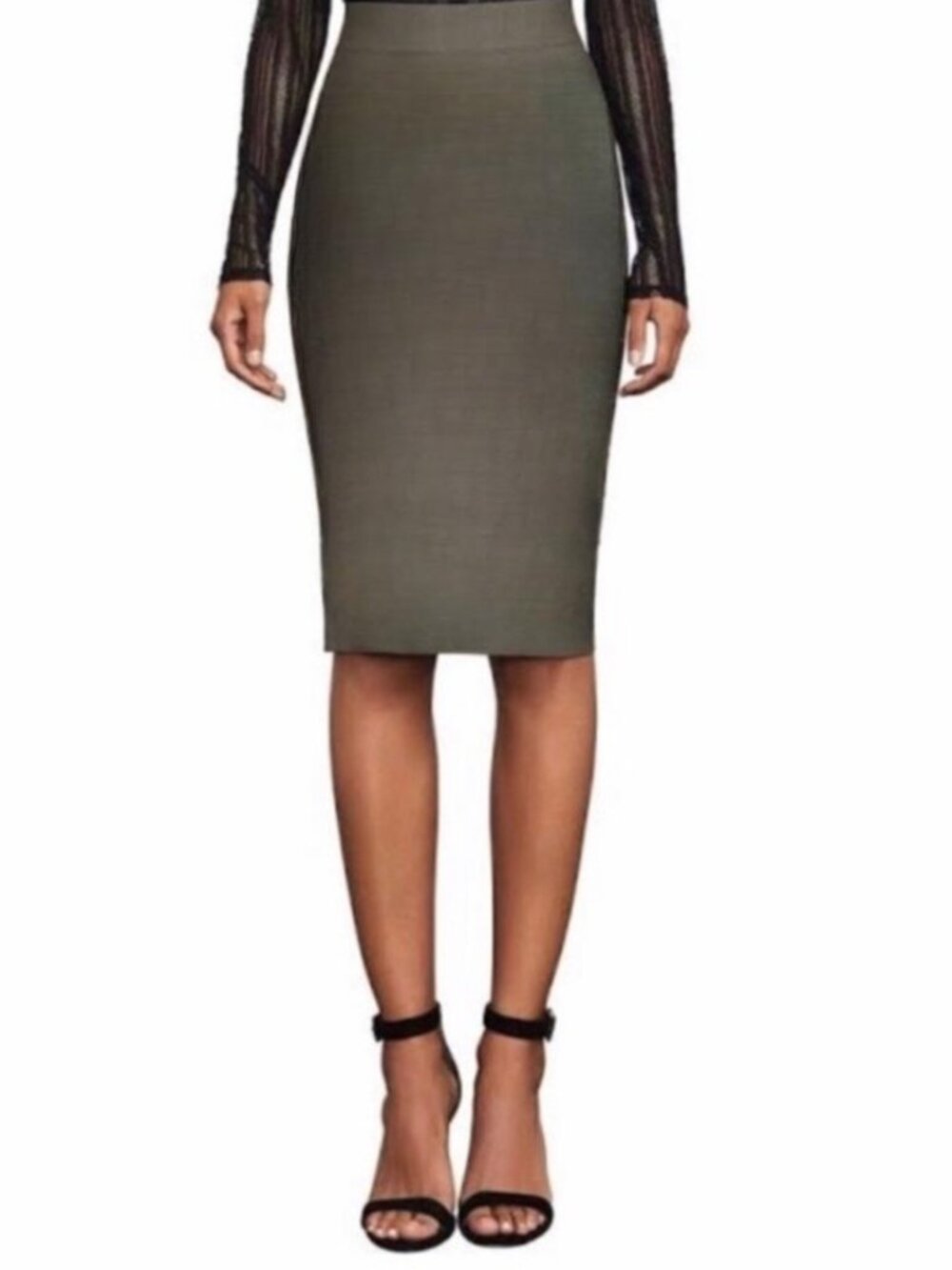 BcbgMaxAzria Gray Fatigue Pencil Skirt